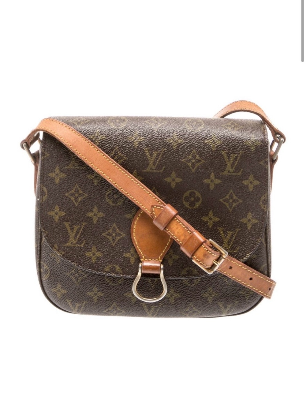 LOUIS VUITTON LV Monogram Messenger Bag Brown Brass Hardware